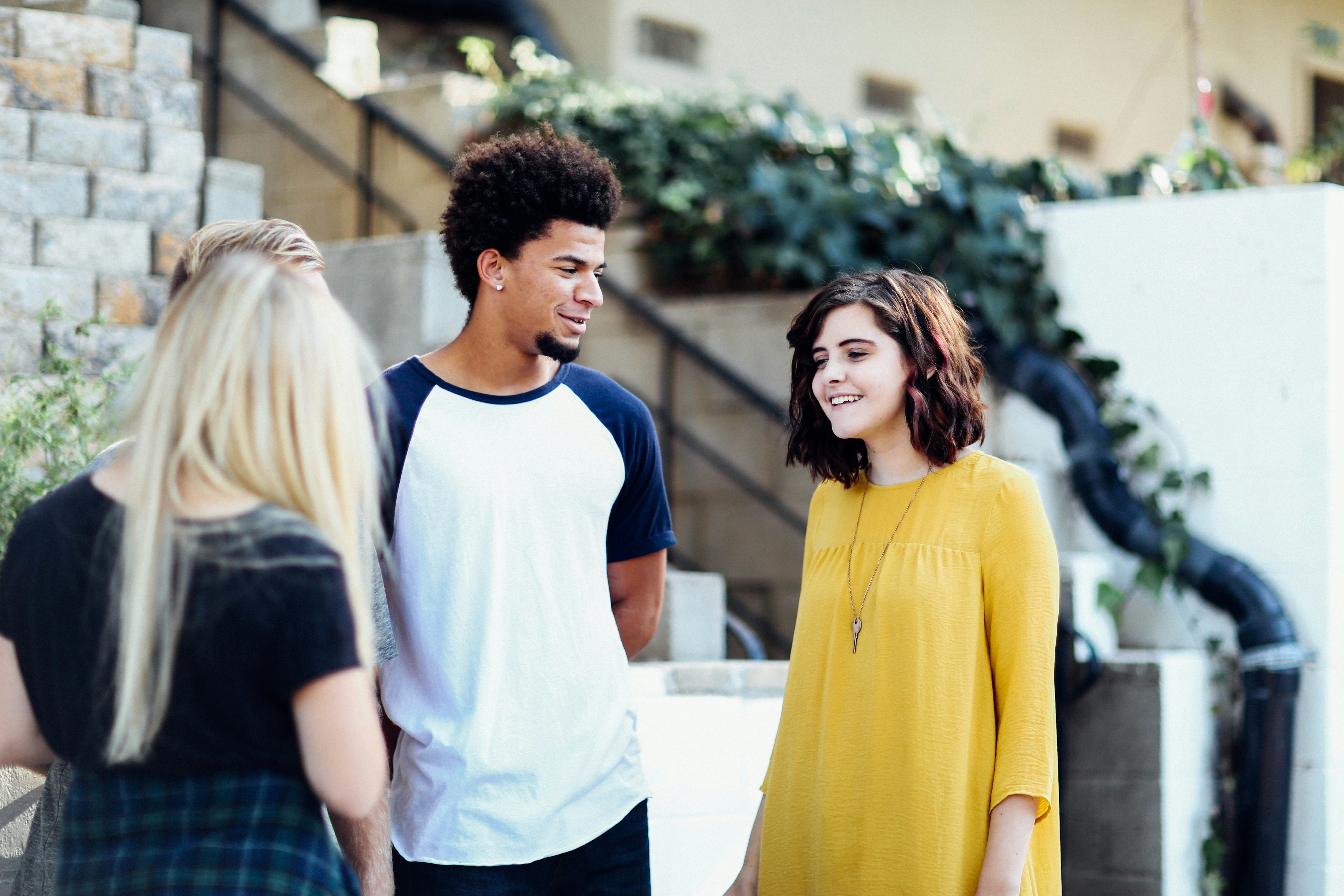 Young people talking together